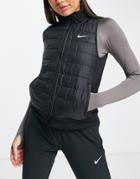 Nike Running Therma-fit Aerolayer Synthetic-fill Full-zip Vest In Black
