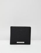 Armani Exchange Leather Card Holder In Black - Beige