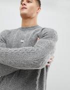 Mango Man Cable Knit Sweater In Gray - Gray