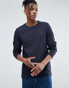 Farah Westland Slim Fit Long Sleeve T-shirt In Navy - Navy