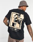 Topman Oversized Fit T-shirt With Floral Editions Print In Black