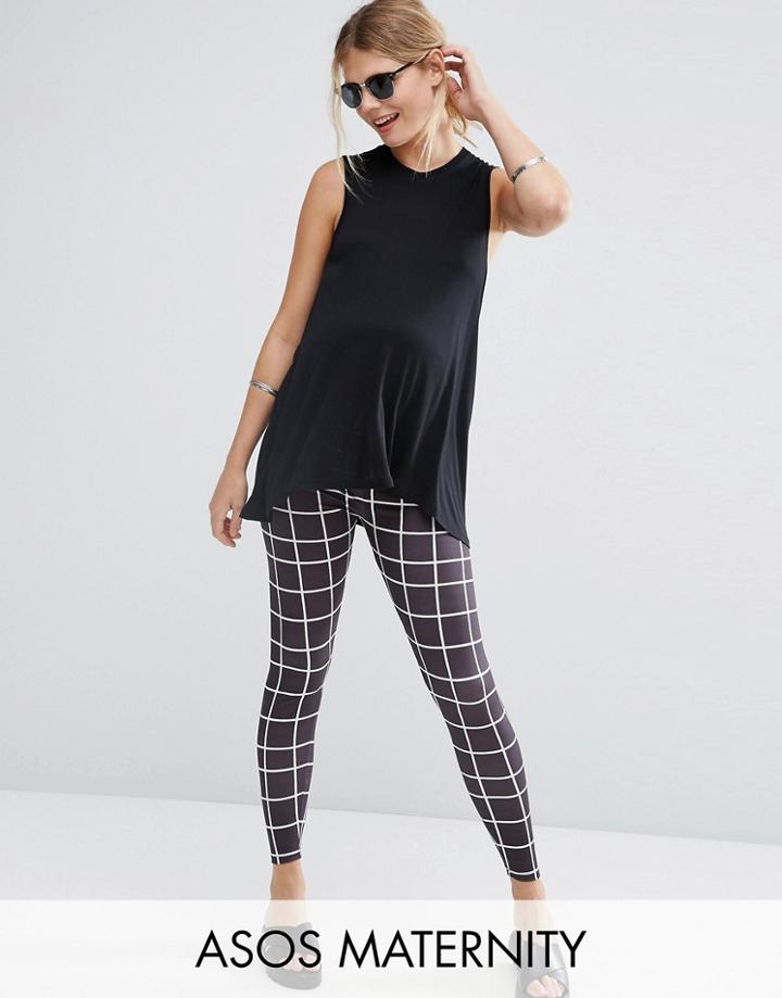 Asos Maternity Clean Grid Check Legging - Multi