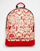 Mi-pac Backpack In Red Ikat Print - Red