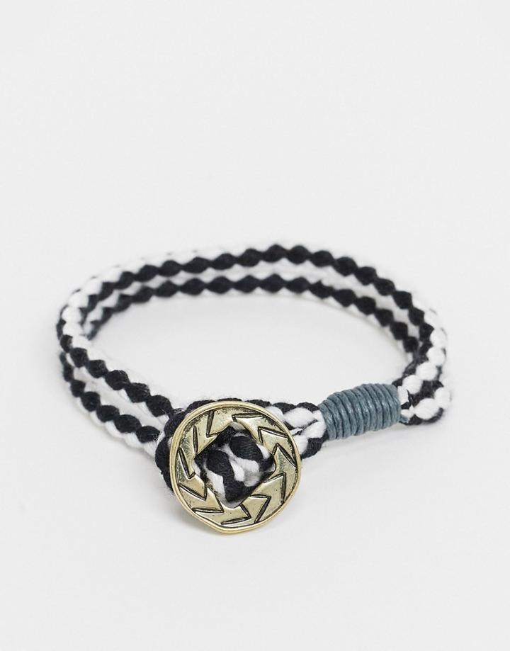 Classics 77 Bracelet In Zig Zag Black And White Pattern And Gold Clasp-multi