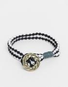 Classics 77 Bracelet In Zig Zag Black And White Pattern And Gold Clasp-multi