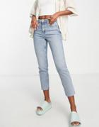 Topshop Straight Organic Cotton Jean In Gray Cast Bleach-blue