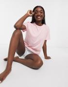 Asos Design Mix & Match Jersey Pyjama Tee In Pink
