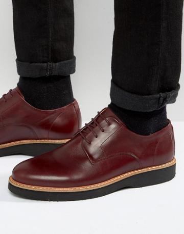 Zign Leather Derby Shoes - Red