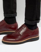 Zign Leather Derby Shoes - Red