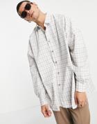 Asos Design Extreme Oversized Shirt In Brown Plaid