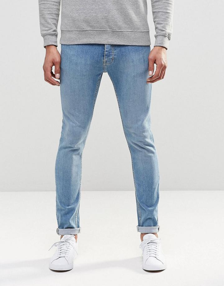 Ldn Dnm Stretch Skinny Jean Mid Wash - Blue
