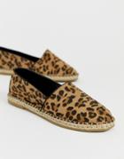 Truffle Collection Leopard Espadrille-brown
