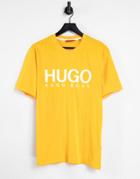 Hugo Dolive Large Logo T-shirt In Bright Orange