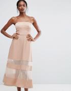 Aq/aq Bandeau Maxi Dress With Sheer Inserts - Pink