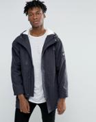 Nicce London Canvas Parka With Fleece Lining - Navy