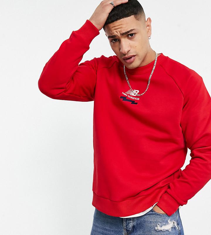New Balance Collegiate Large Logo T-shirt In Red Exclusive To Asos