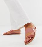 Asos Design Wide Fit Flirt Clear Slides-pink