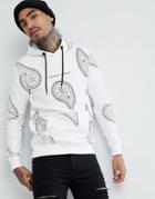 Criminal Damage Muscle Baroque Hoodie In White - White
