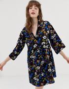 Monki Flower Print Smock Dress - Multi