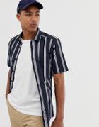 Only & Sons Short Sleeve Stripe Shirt-navy