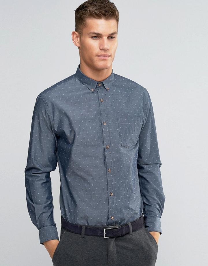 Silver Eight Charcoal Dobby Slim Fit Shirt - Gray