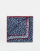 7x Pocket Square Floral Print In Box - Black