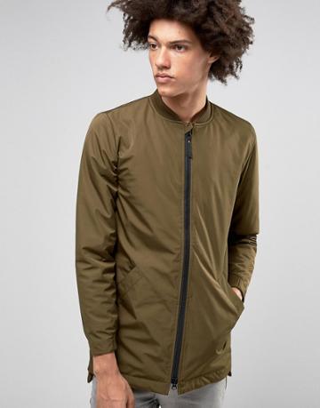 Rvlt Revolution Longline Bomber Jacket - Green