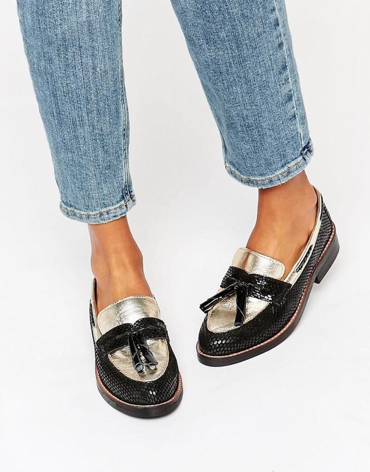 Asos Mystic Leather Loafers - Black