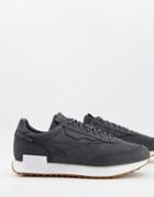 Puma Future Rider Premium Sneakers In Black With Gum Sole