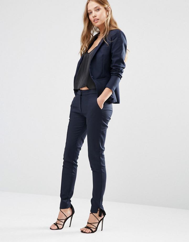 Y.a.s Mynte Skinny Suit Pant In Navy - Navy