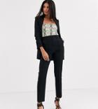 Asos Design Tall Tailored Smart Mix & Match Cigarette Suit Pants-black
