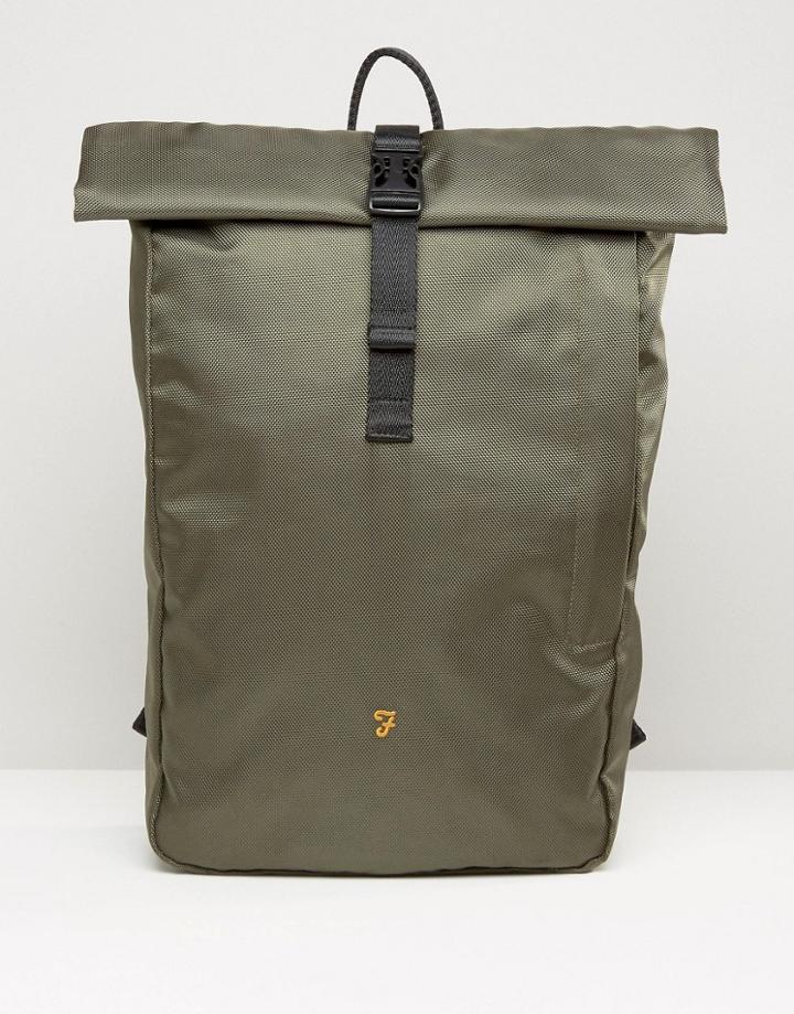 Farah Roll Top Backpack In Green - Green