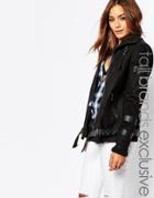 Noisy May Tall Faux Shearling Jacket - Black