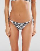 Asos Mix And Match Mono Snake Print Tie Side Brazilian Bikini - Snake Print