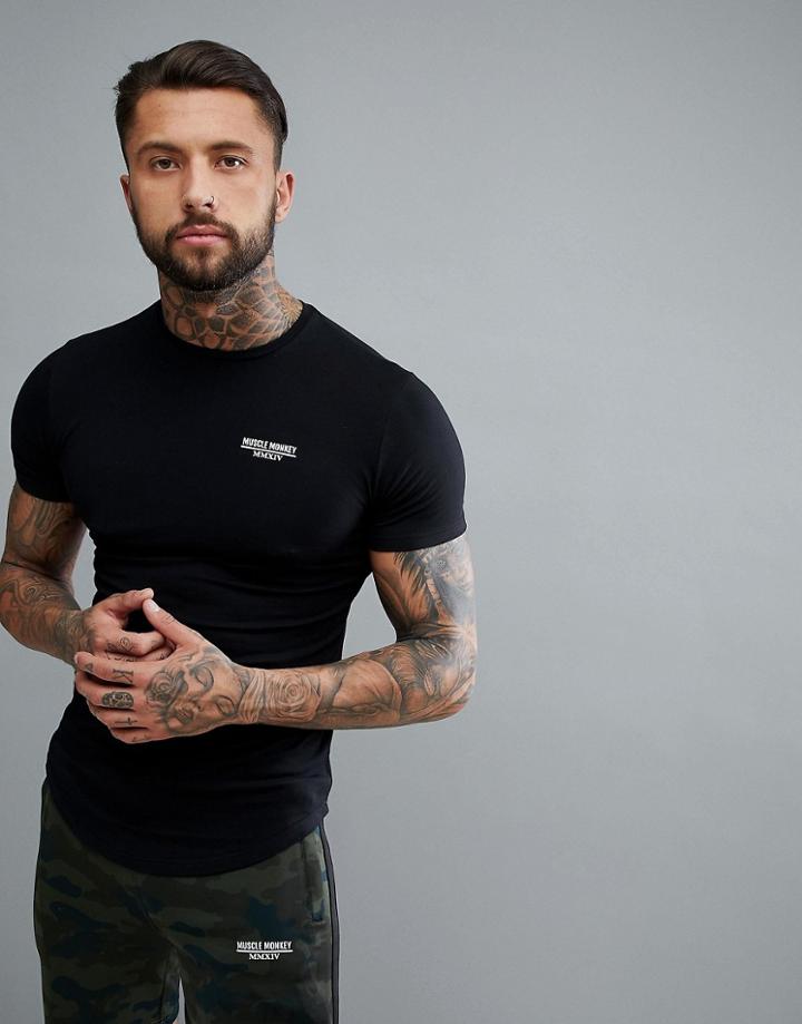 Muscle Monkey Muscle T-shirt In Black - Black