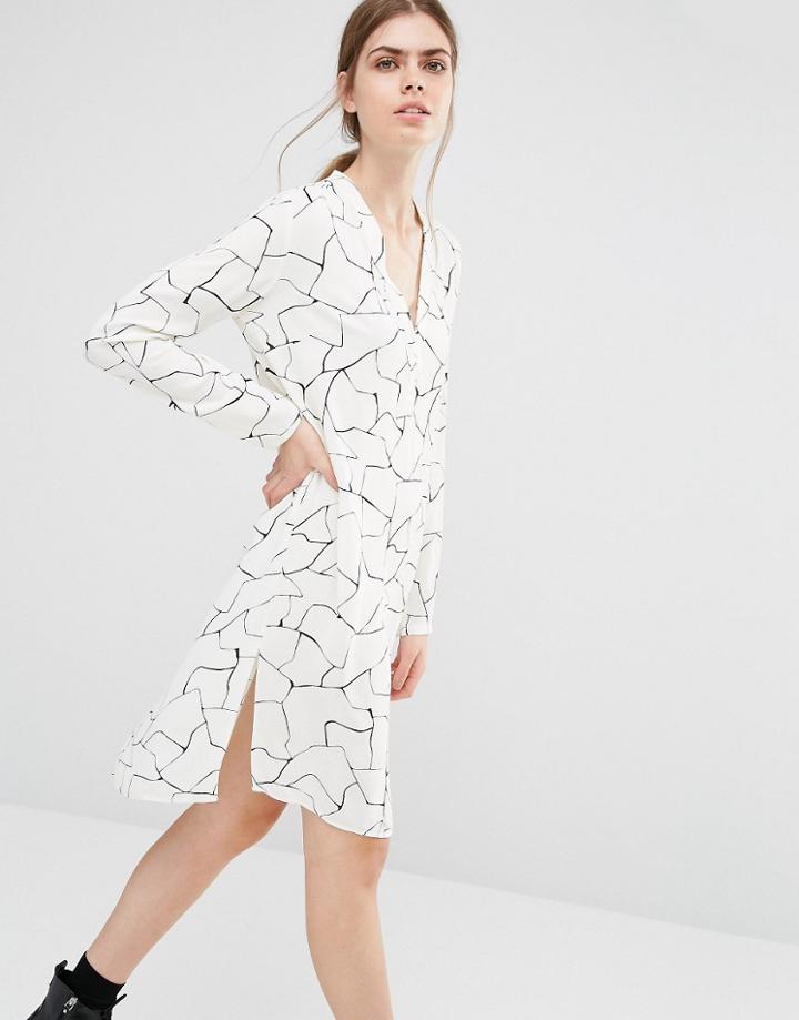 Just Female Grid Shirt Dress - Multi