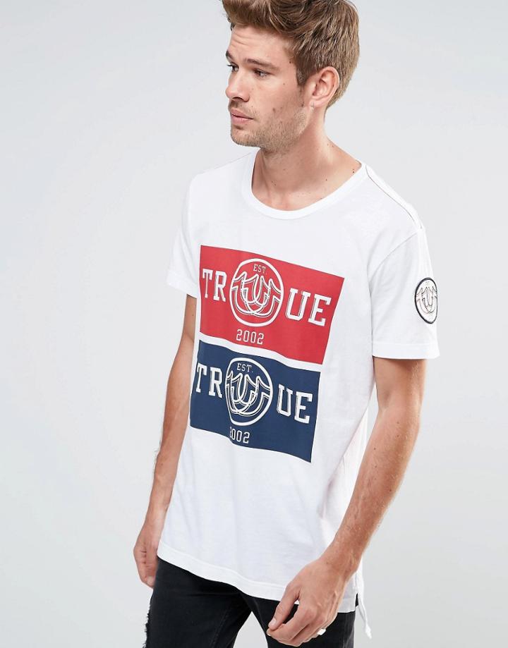 True Religion Longline Logo T-shirt - White