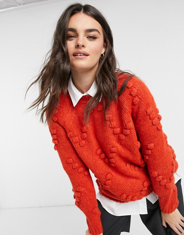 Vero Moda Sweater With Bobbles In Red