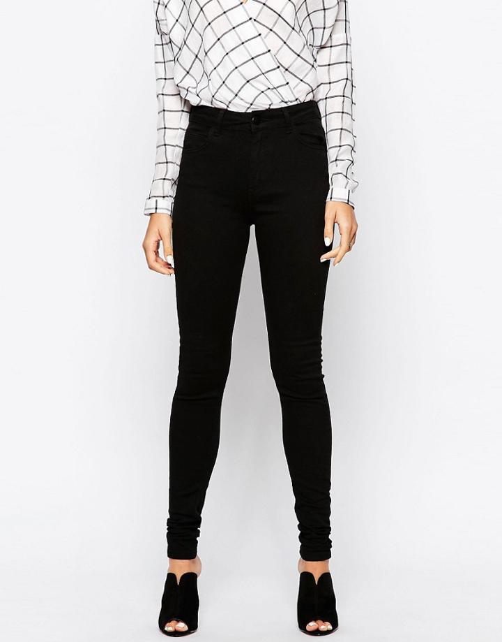 Just Female Stroke Skinny Jeans In Black - Black