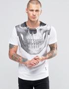 Religion T-shirt With Religion Skull Chest Print - White