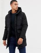 Jack & Jones Core Padded Parka With Multi Pockets And Fleece Lined Hood - Black