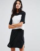 Mango Contrast T-shirt Dress - Black