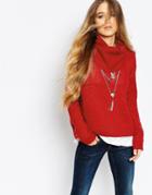 Blend She Dazzle Pullover In Red - 20185 Rio Red