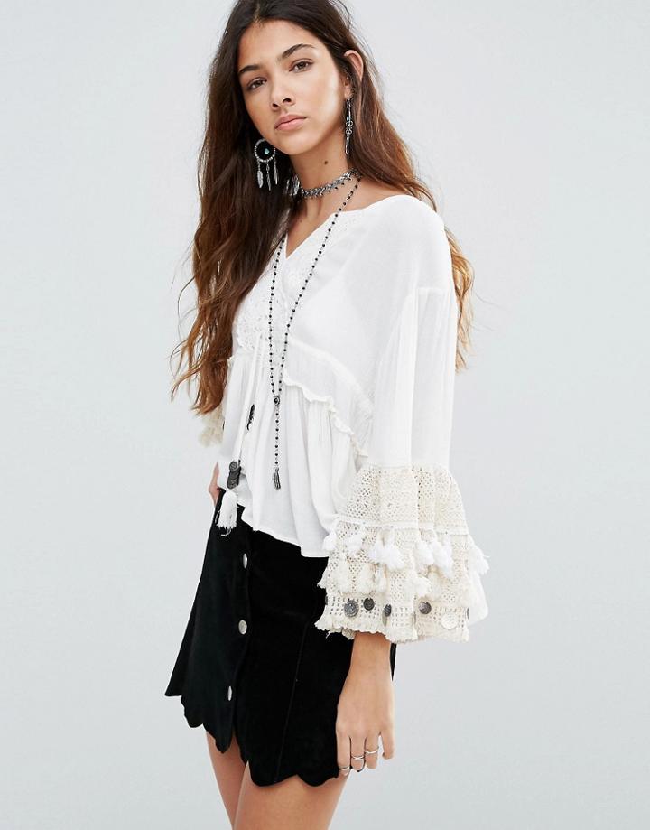Raga Sun Goddess Coin Blouse - White