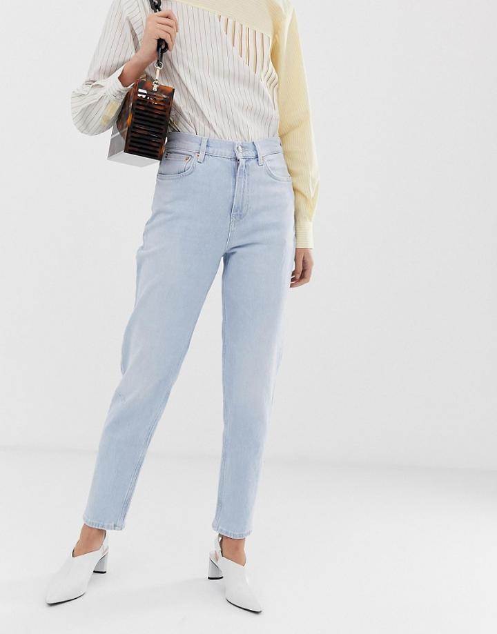 Mango Mom Jeans In Light Blue - Blue