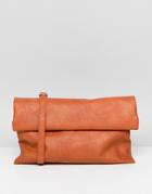 Yoki Suedette Fold Over Shoulder Bag - Orange
