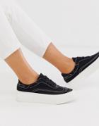 Asos Design Doodle Western Embroidered Sneakers In Black