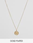 Ottoman Hands S Initial Pendant Necklace - Gold