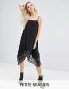 Vero Moda Petite Cami Dress With Lace Hem - Black