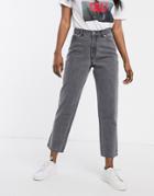 Monki Taiki High Waist Mom Jeans With Organic Cotton In Gray